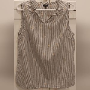 Talbots sleeveless pinstripe top